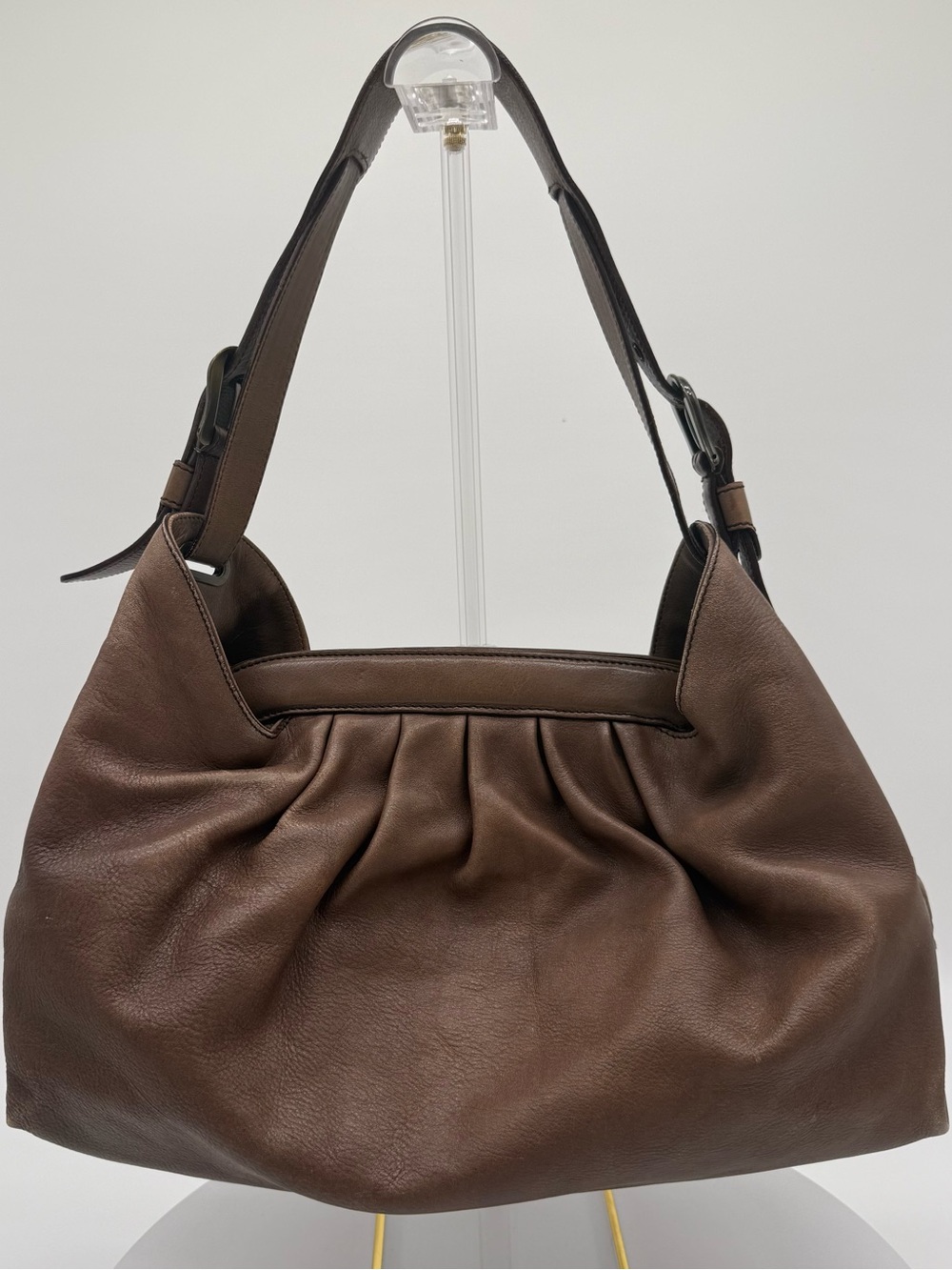 FENDI Borsa Doctor B Hobo Shoulder Bag In Brown Calfskin Leather